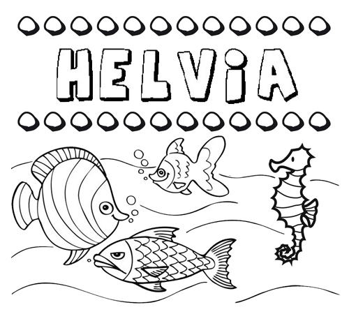 Desenhos do nome Helvia para imprimir e colorir com as crianças