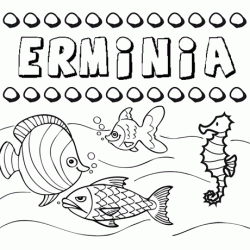 Desenhos do nome Erminia para imprimir e colorir com as crianças