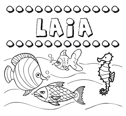 Desenhos do nome Laia para imprimir e colorir com as crianças