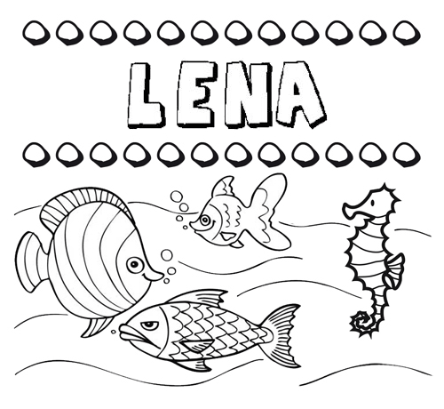 Desenhos do nome Lena para imprimir e colorir com as crianças