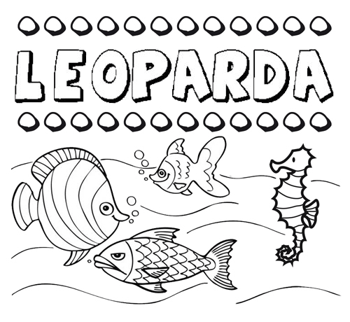 Desenhos do nome Leoparda para imprimir e colorir com as crianças