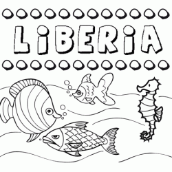Desenhos do nome Liberia para imprimir e colorir com as crianças