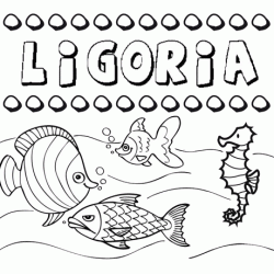 Desenhos do nome Ligoria para imprimir e colorir com as crianças