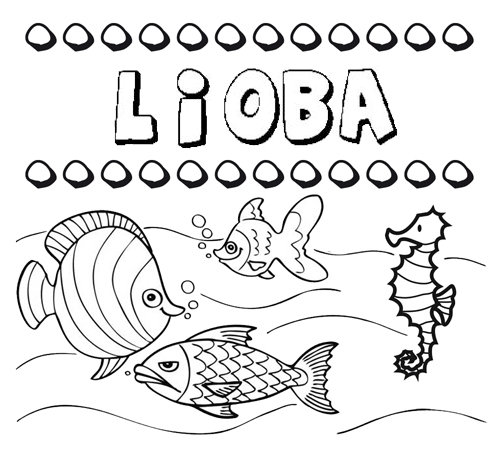 Desenhos do nome Lioba para imprimir e colorir com as crianças