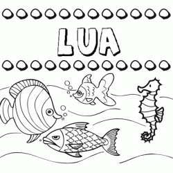 Desenhos do nome Lúa para imprimir e colorir com as crianças