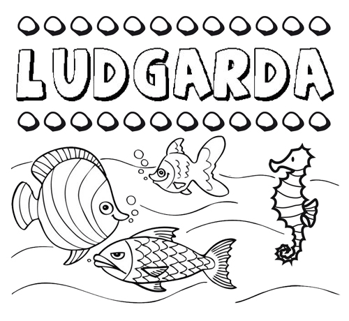 Desenhos do nome Ludgarda para imprimir e colorir com as crianças