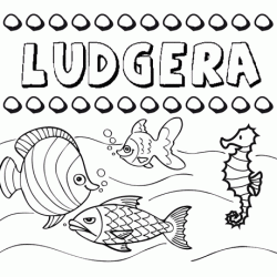 Desenhos do nome Ludgera para imprimir e colorir com as crianças