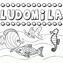Desenhos do nome Ludomila para imprimir e colorir com as crianças