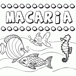 Desenhos do nome Macaria para imprimir e colorir com as crianças