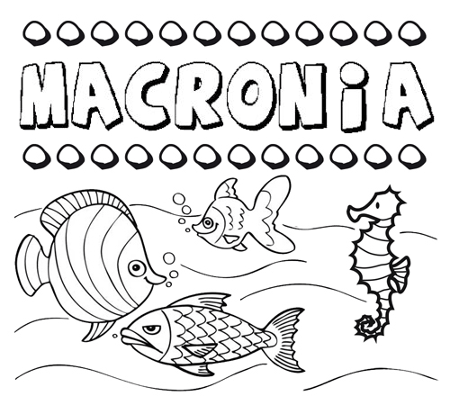 Desenhos do nome Macronia para imprimir e colorir com as crianças