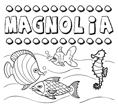 Desenhos do nome Magnolia para imprimir e colorir com as crianças