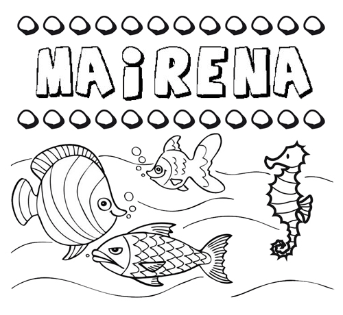 Desenhos do nome Mairena para imprimir e colorir com as crianças
