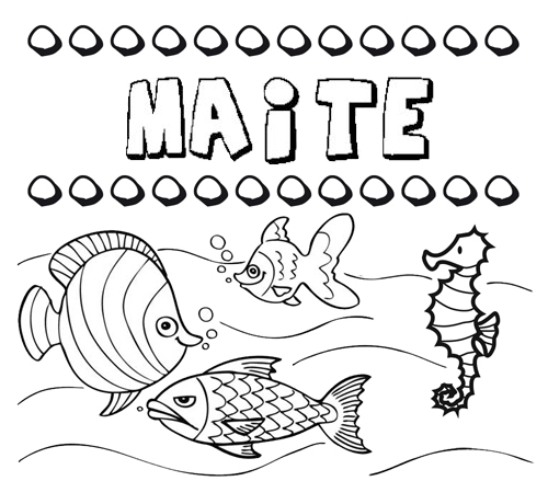 Desenhos do nome Maite para imprimir e colorir com as crianças
