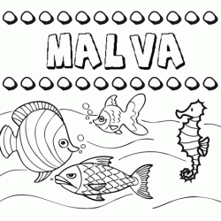 Desenhos do nome Malva para imprimir e colorir com as crianças