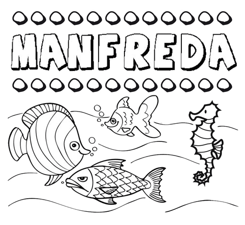 Desenhos do nome Manfreda para imprimir e colorir com as crianças