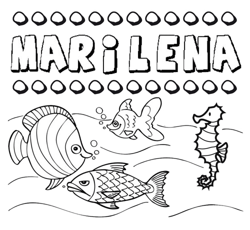 Desenhos do nome Marilena para imprimir e colorir com as crianças