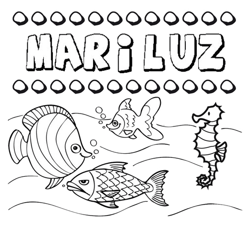 Desenhos do nome Mariluz para imprimir e colorir com as crianças