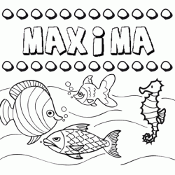 Desenhos do nome Máxima para imprimir e colorir com as crianças