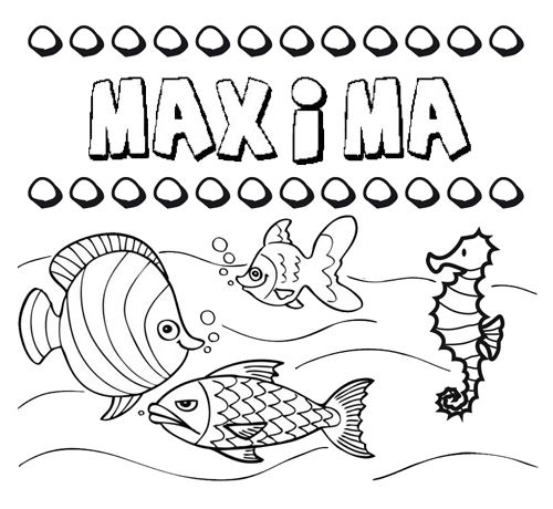 Desenhos do nome Máxima para imprimir e colorir com as crianças