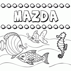 Desenhos do nome Mazda para imprimir e colorir com as crianças