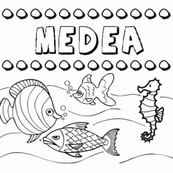 Desenhos do nome Medea para imprimir e colorir com as crianças