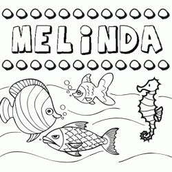 Desenhos do nome Melinda para imprimir e colorir com as crianças
