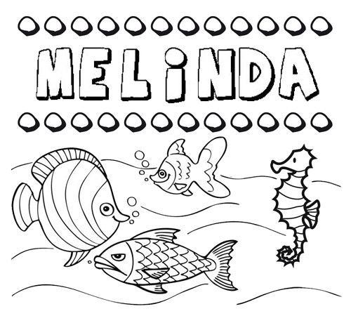 Desenhos do nome Melinda para imprimir e colorir com as crianças