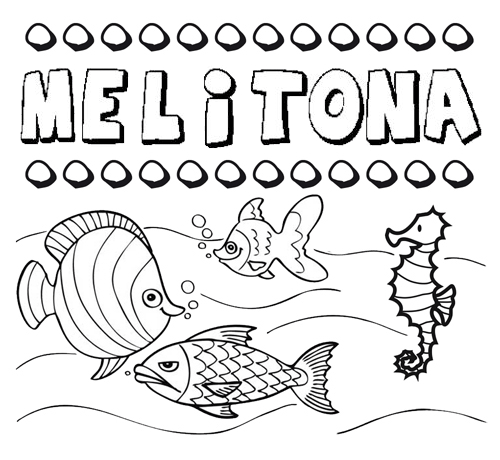 Desenhos do nome Melitona para imprimir e colorir com as crianças
