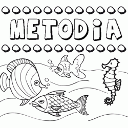 Desenhos do nome Metodia para imprimir e colorir com as crianças
