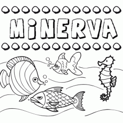 Desenhos do nome Minerva para imprimir e colorir com as crianças