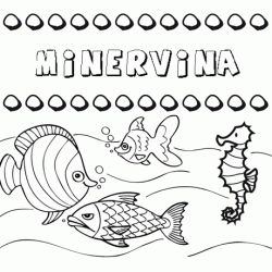 Desenhos do nome Minervina para imprimir e colorir com as crianças