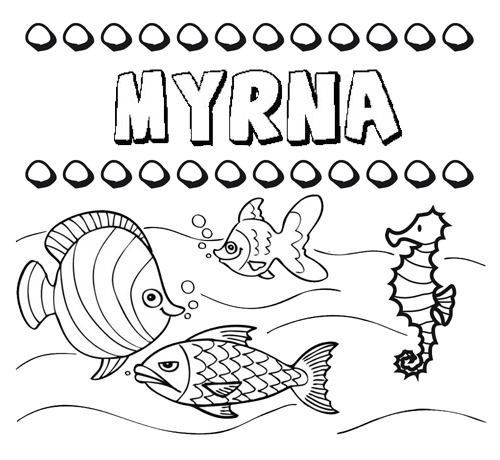 Desenhos do nome Myrna para imprimir e colorir com as crianças