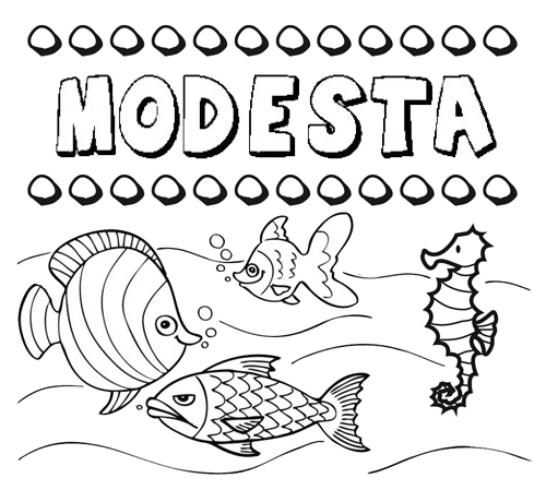 Desenhos do nome Modesta para imprimir e colorir com as crianças