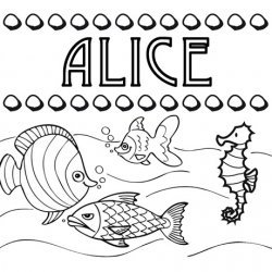 Desenho do nome Alice para colorir. Imagens de nomes