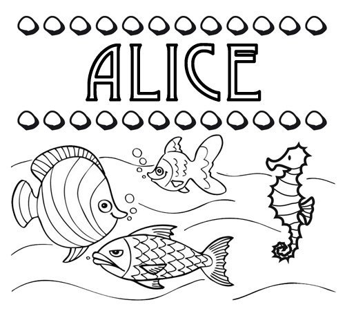 Desenhos do nome Alice para imprimir e colorir com as crianças