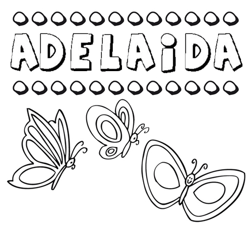 Desenho do nome Adelaida para imprimir e pintar. Imagens de nomes