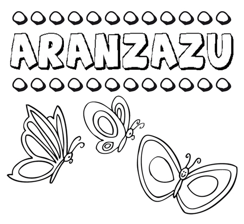Desenho do nome Aránzazu para imprimir e pintar. Imagens de nomes