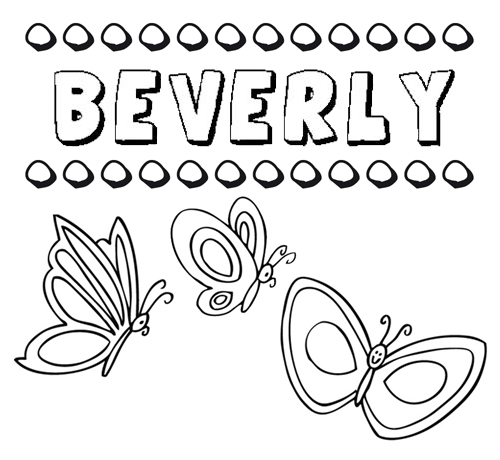 Desenho do nome Beverly para imprimir e pintar. Imagens de nomes