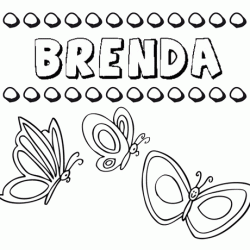 Desenho do nome Brenda para imprimir e pintar. Imagens de nomes
