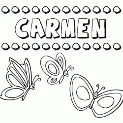 Desenho do nome Carmen para imprimir e pintar. Imagens de nomes