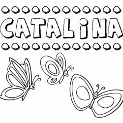 Desenho do nome Catalina para imprimir e pintar. Imagens de nomes