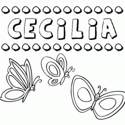 Desenho do nome Cecilia para imprimir e pintar. Imagens de nomes