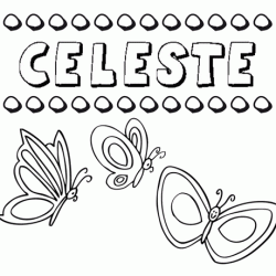 Desenho do nome Celeste para imprimir e pintar. Imagens de nomes