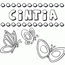 Desenho do nome Cintia para imprimir e pintar. Imagens de nomes