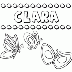 Desenho do nome Clara para imprimir e pintar. Imagens de nomes