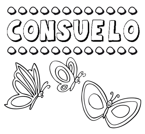 Desenho do nome Consuelo para imprimir e pintar. Imagens de nomes