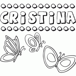 Desenho do nome Cristina para imprimir e pintar. Imagens de nomes