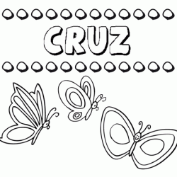 Desenho do nome Cruz para imprimir e pintar. Imagens de nomes