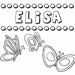 Desenho do nome Elisa para imprimir e pintar. Imagens de nomes
