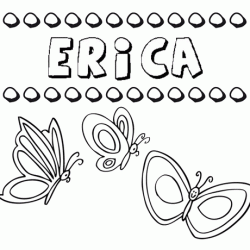 Desenho do nome Erica para imprimir e pintar. Imagens de nomes